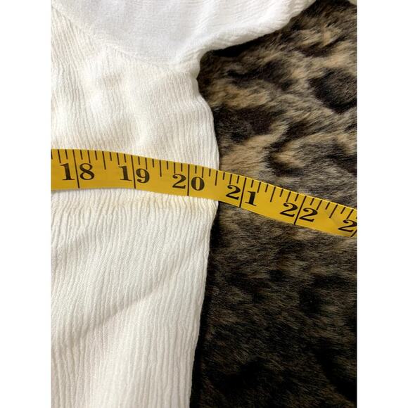 Anthropologie Entro Cream Mini Dress Small Peasant Embroidered 3/4 Sleeves - Picture 4 of 6